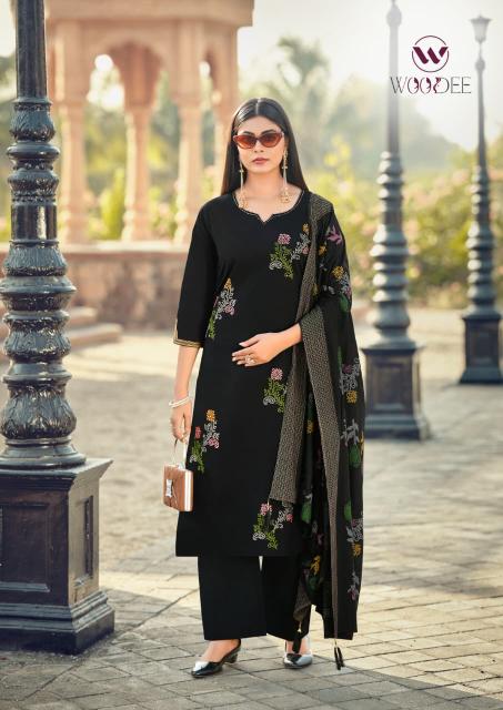 Woodee mahek 3pcs surat kurtis wholesalers whatsapp